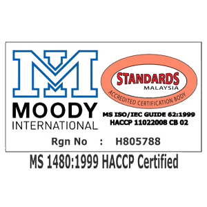 MS 1480 HACCP certified by Moody International, registration H805788